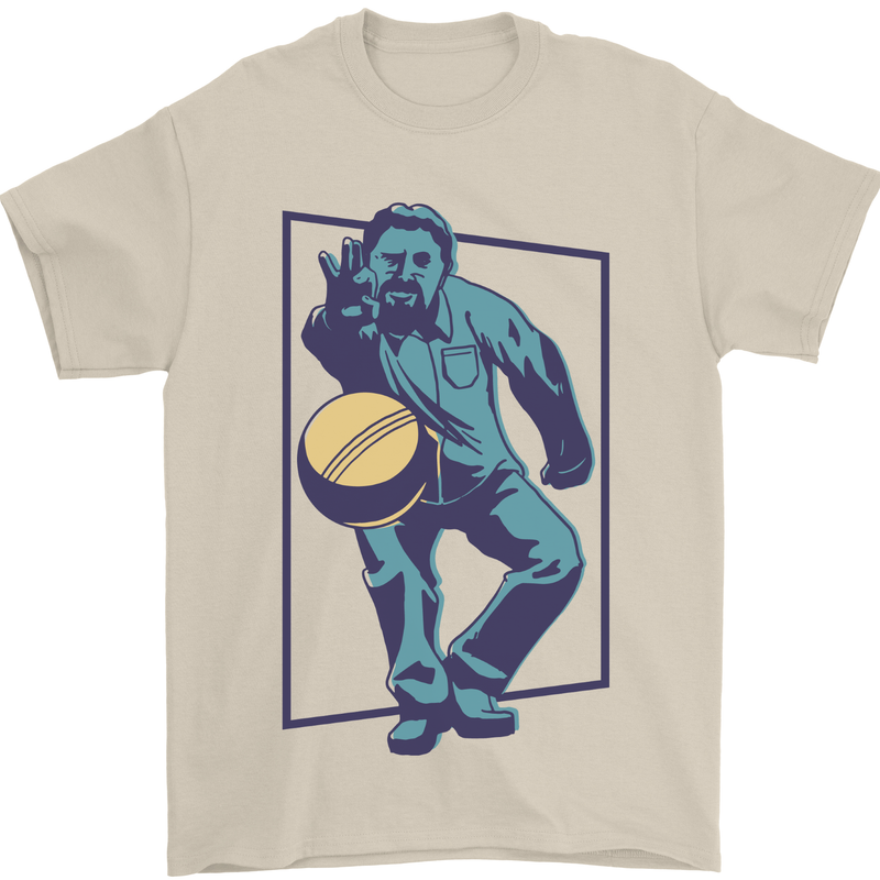 Petanque Player Bowls Boules Mens T-Shirt 100% Cotton Sand