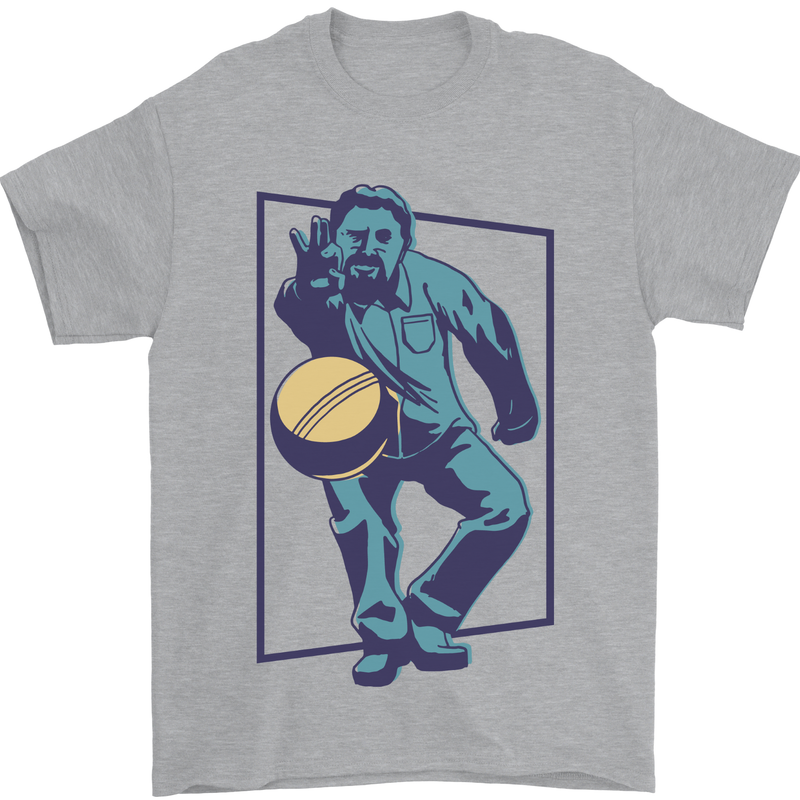 Petanque Player Bowls Boules Mens T-Shirt 100% Cotton Sports Grey