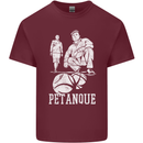 Petanque Players Boules Bowls Mens Cotton T-Shirt Tee Top Maroon