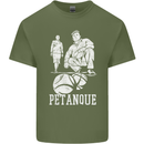 Petanque Players Boules Bowls Mens Cotton T-Shirt Tee Top Military Green