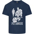 Petanque Players Boules Bowls Mens Cotton T-Shirt Tee Top Navy Blue