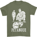 Petanque Players Boules Bowls Mens T-Shirt 100% Cotton Military Green