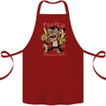 Pew Pew Bananafakas Bananas Monkey Cotton Apron 100% Organic Maroon