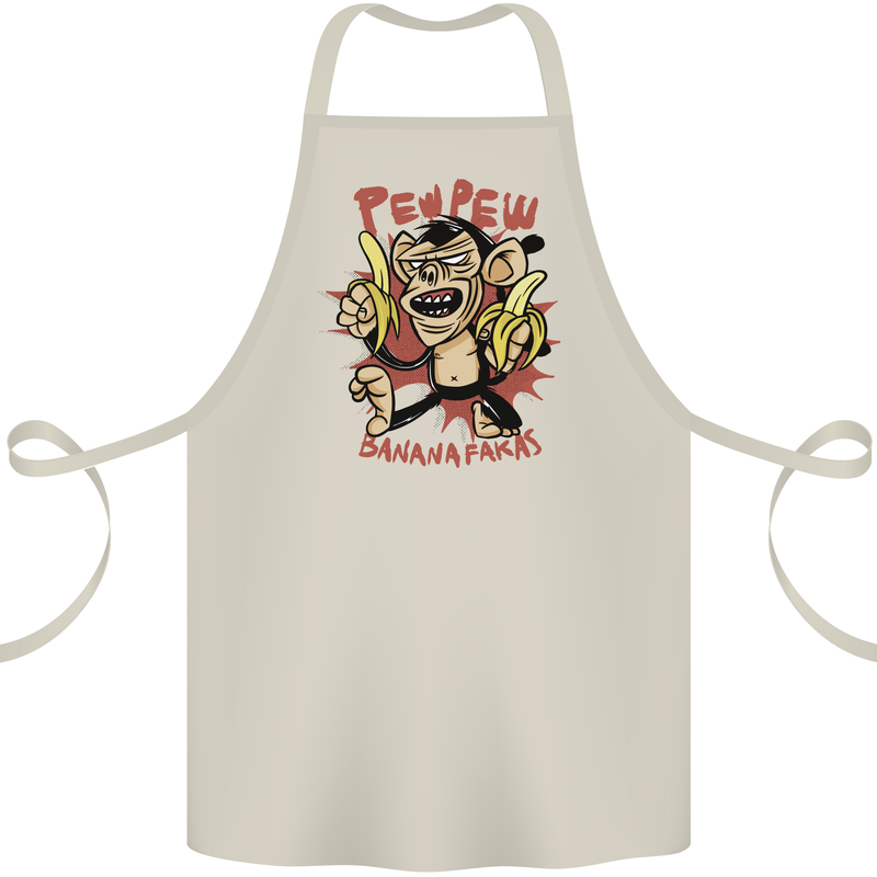 Pew Pew Bananafakas Bananas Monkey Cotton Apron 100% Organic Natural