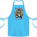 Pew Pew Bananafakas Bananas Monkey Cotton Apron 100% Organic Turquoise