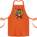 Pew Pew Bananafakas Bananas Monkey Crazy Cotton Apron 100% Organic Orange