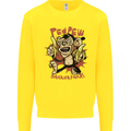 Pew Pew Bananafakas Bananas Monkey Crazy Kids Sweatshirt Jumper Yellow
