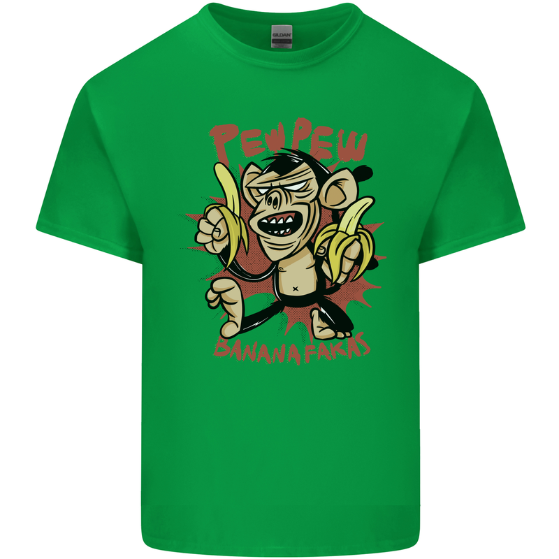 Pew Pew Bananafakas Bananas Monkey Crazy Kids T-Shirt Childrens Irish Green