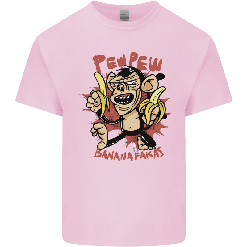 Pew Pew Bananafakas Bananas Monkey Crazy Kids T-Shirt Childrens Light Pink