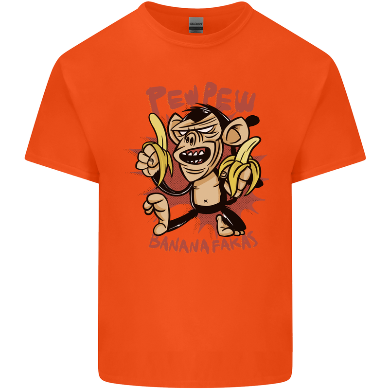 Pew Pew Bananafakas Bananas Monkey Crazy Kids T-Shirt Childrens Orange