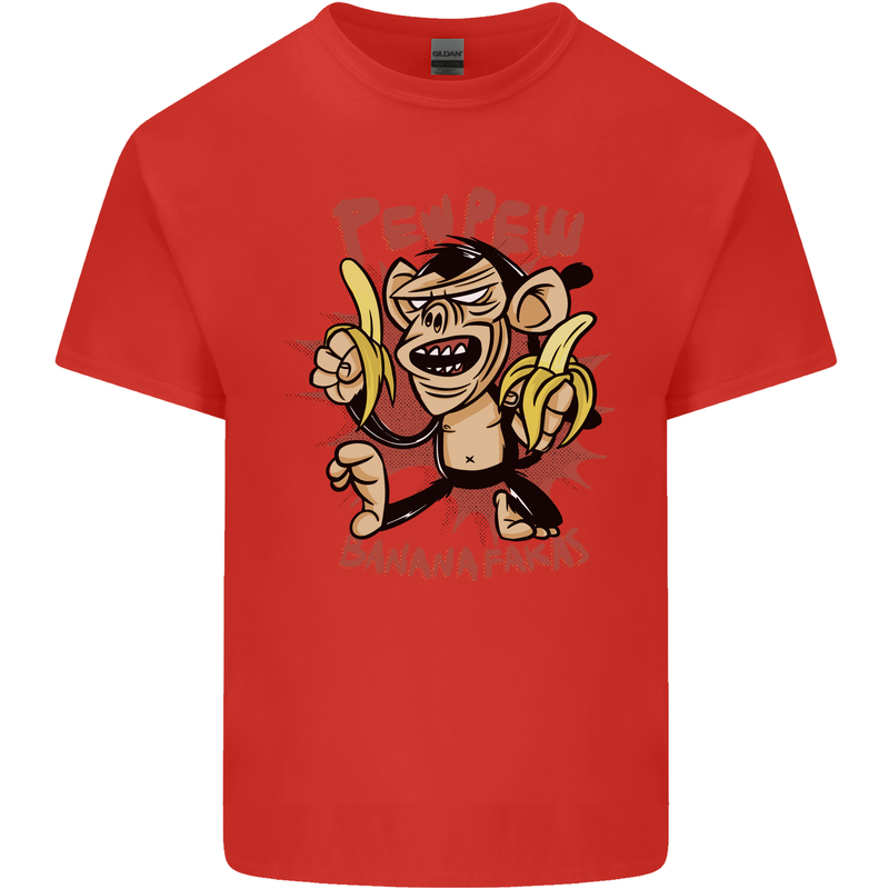 Pew Pew Bananafakas Bananas Monkey Crazy Kids T-Shirt Childrens Red