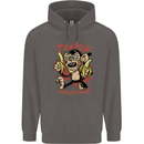 Pew Pew Bananafakas Bananas Monkey Crazy Mens 80% Cotton Hoodie Charcoal