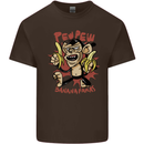 Pew Pew Bananafakas Bananas Monkey Crazy Mens Cotton T-Shirt Tee Top Dark Chocolate