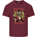 Pew Pew Bananafakas Bananas Monkey Crazy Mens Cotton T-Shirt Tee Top Maroon