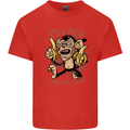 Pew Pew Bananafakas Bananas Monkey Crazy Mens Cotton T-Shirt Tee Top Red