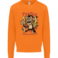 Pew Pew Bananafakas Bananas Monkey Crazy Mens Sweatshirt Jumper Orange