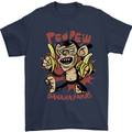 Pew Pew Bananafakas Bananas Monkey Crazy Mens T-Shirt 100% Cotton Navy Blue
