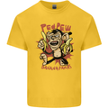 Pew Pew Bananafakas Bananas Monkey Mens Cotton T-Shirt Tee Top Yellow