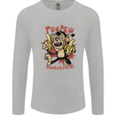 Pew Pew Bananafakas Bananas Monkey Mens Long Sleeve T-Shirt Sports Grey