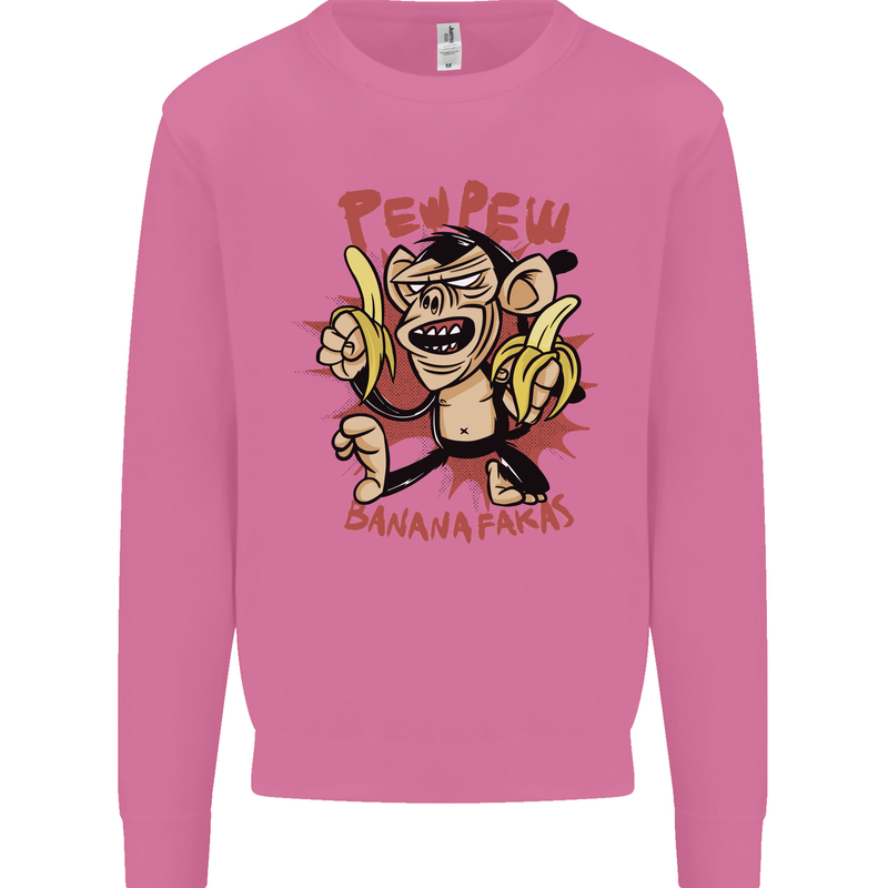 Pew Pew Bananafakas Bananas Monkey Mens Sweatshirt Jumper Azalea