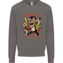 Pew Pew Bananafakas Bananas Monkey Mens Sweatshirt Jumper Charcoal
