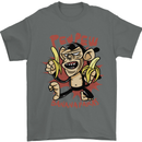 Pew Pew Bananafakas Bananas Monkey Mens T-Shirt 100% Cotton Charcoal