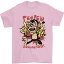 Pew Pew Bananafakas Bananas Monkey Mens T-Shirt 100% Cotton Light Pink