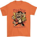Pew Pew Bananafakas Bananas Monkey Mens T-Shirt 100% Cotton Orange