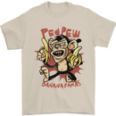 Pew Pew Bananafakas Bananas Monkey Mens T-Shirt 100% Cotton Sand