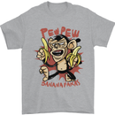 Pew Pew Bananafakas Bananas Monkey Mens T-Shirt 100% Cotton Sports Grey