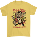 Pew Pew Bananafakas Bananas Monkey Mens T-Shirt 100% Cotton Yellow