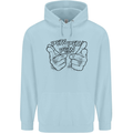 Pew Pew Pew Hands Funny Lightsaber Sci-Fi Childrens Kids Hoodie Light Blue