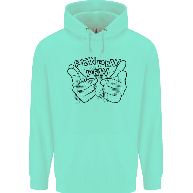 Pew Pew Pew Hands Funny Lightsaber Sci-Fi Childrens Kids Hoodie Peppermint