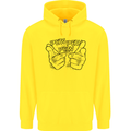 Pew Pew Pew Hands Funny Lightsaber Sci-Fi Childrens Kids Hoodie Yellow
