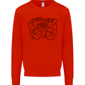 Pew Pew Pew Hands Funny Lightsaber Sci-Fi Kids Sweatshirt Jumper Bright Red
