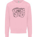 Pew Pew Pew Hands Funny Lightsaber Sci-Fi Kids Sweatshirt Jumper Light Pink