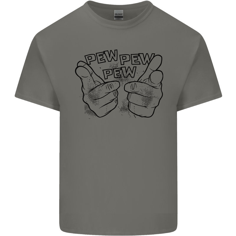 Pew Pew Pew Hands Funny Lightsaber Sci-Fi Kids T-Shirt Childrens Charcoal