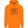 Pew Pew Pew Hands Funny Lightsaber Sci-Fi Mens 80% Cotton Hoodie Orange