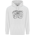 Pew Pew Pew Hands Funny Lightsaber Sci-Fi Mens 80% Cotton Hoodie White