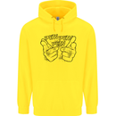 Pew Pew Pew Hands Funny Lightsaber Sci-Fi Mens 80% Cotton Hoodie Yellow