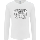 Pew Pew Pew Hands Funny Lightsaber Sci-Fi Mens Long Sleeve T-Shirt White