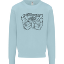 Pew Pew Pew Hands Funny Lightsaber Sci-Fi Mens Sweatshirt Jumper Light Blue