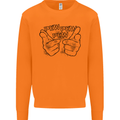 Pew Pew Pew Hands Funny Lightsaber Sci-Fi Mens Sweatshirt Jumper Orange