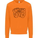 Pew Pew Pew Hands Funny Lightsaber Sci-Fi Mens Sweatshirt Jumper Orange