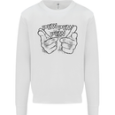 Pew Pew Pew Hands Funny Lightsaber Sci-Fi Mens Sweatshirt Jumper White