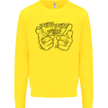 Pew Pew Pew Hands Funny Lightsaber Sci-Fi Mens Sweatshirt Jumper Yellow
