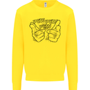 Pew Pew Pew Hands Funny Lightsaber Sci-Fi Mens Sweatshirt Jumper Yellow