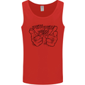 Pew Pew Pew Hands Funny Lightsaber Sci-Fi Mens Vest Tank Top Red