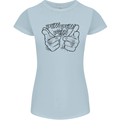 Pew Pew Pew Hands Funny Lightsaber Sci-Fi Womens Petite Cut T-Shirt Light Blue