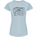 Pew Pew Pew Hands Funny Lightsaber Sci-Fi Womens Petite Cut T-Shirt Light Blue
